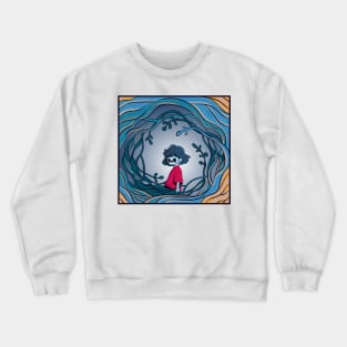 The Japanese introvert masked girl - Yabisan vector art - Crewneck Sweatshirt